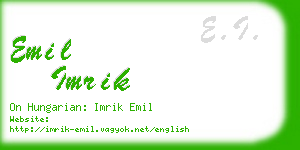 emil imrik business card